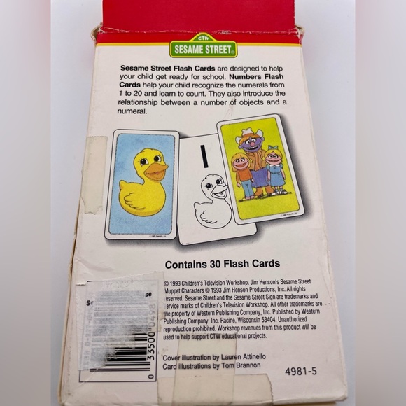Vintage, Numbers Flash Cards - Sesame Street, Featuring Jim Henson's Muppets - Picture 5 of 5